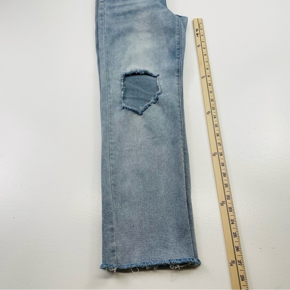Rsq jean high rise straight leg women size 27 rips at the knees and raw hem - Picture 4 of 12